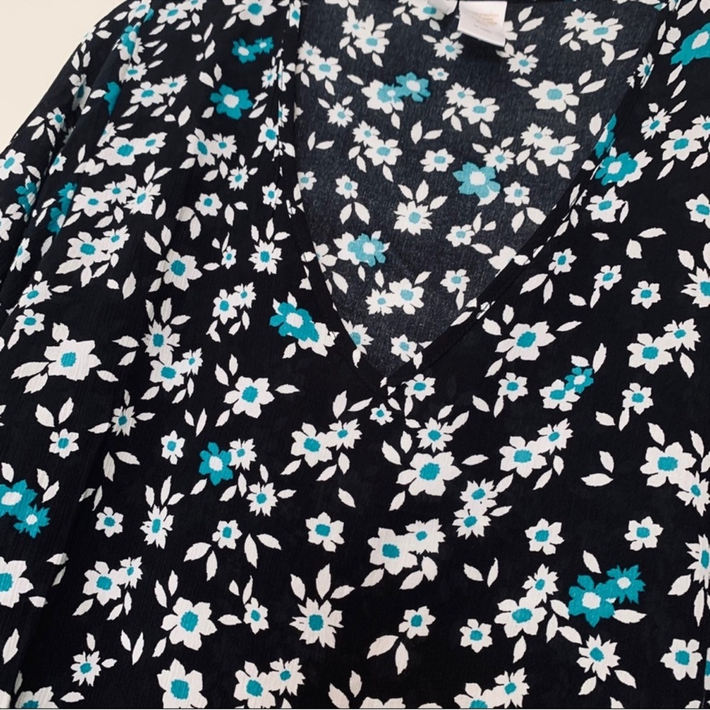 Anne Cole Beautiful Bunches Swim Coverup Flounce Sleeve Black White Size XS/S - Picture 7 of 13